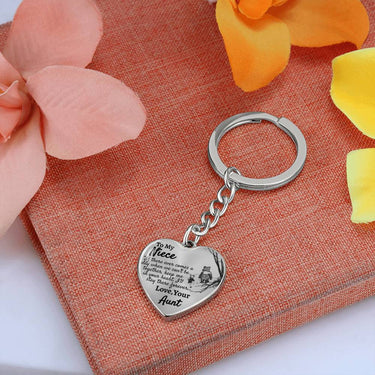 Niece (Love Aunt) Heart Keychain - Love You This Much
